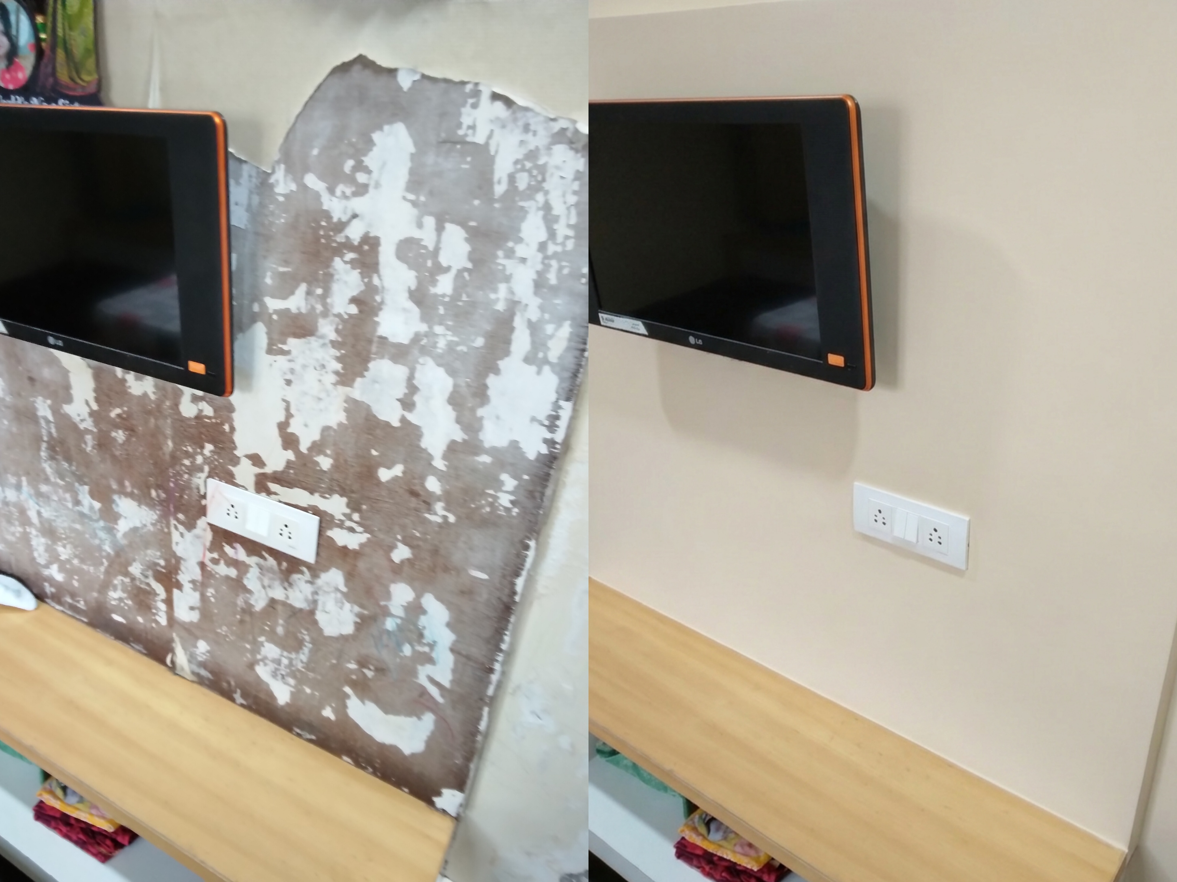 Before and after Cyond repair: Terrace Leak Diagnosis & Waterproofing, Banjara Hills